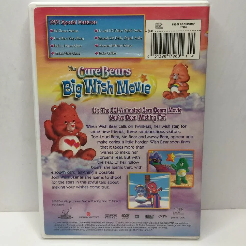 Vtg Set 2 DVD Care Bears Big Wish Movie Cheer There Everywhere 8 Episodes Lesson - Picture 4 of 10